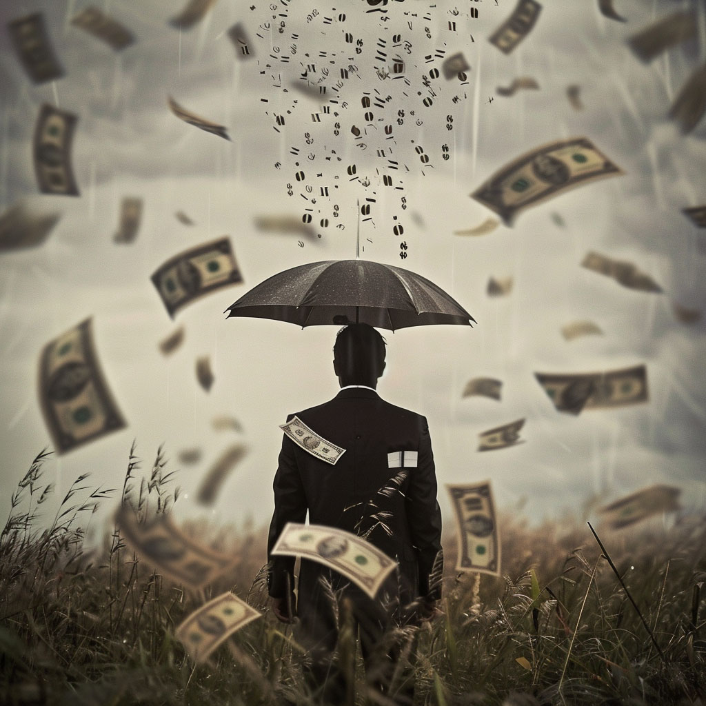 Colorful illustration of money raining down, representing demand generation pipeline results